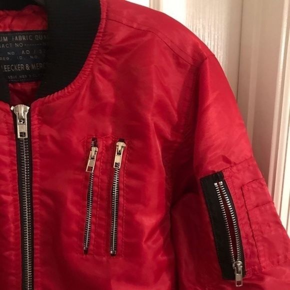 Bleaker & Mercer red bomber jacked SZ: M - Picture 5 of 10